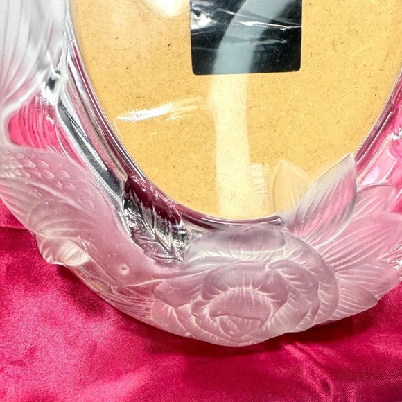 Crystal Clear Signatures Japan Crystal Oval Wedding Picture Frame EUC - Picture 8 of 13